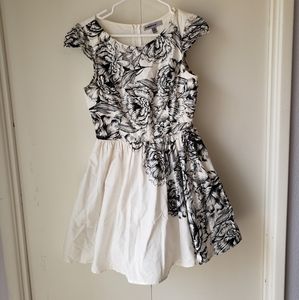 Bailey Blue white and black rose dress